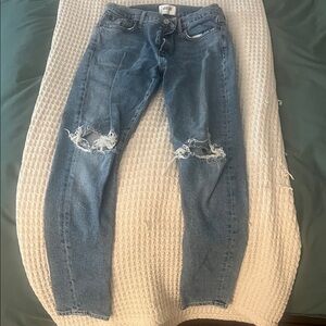 Agolde Ripped Blue Skinny Jeans